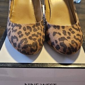 Nine West Women's Leopard Print Suede Pumps - Brown